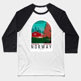 Norway Fjords Sticker, Norway lovers, Happy country, Travel Baseball T-Shirt